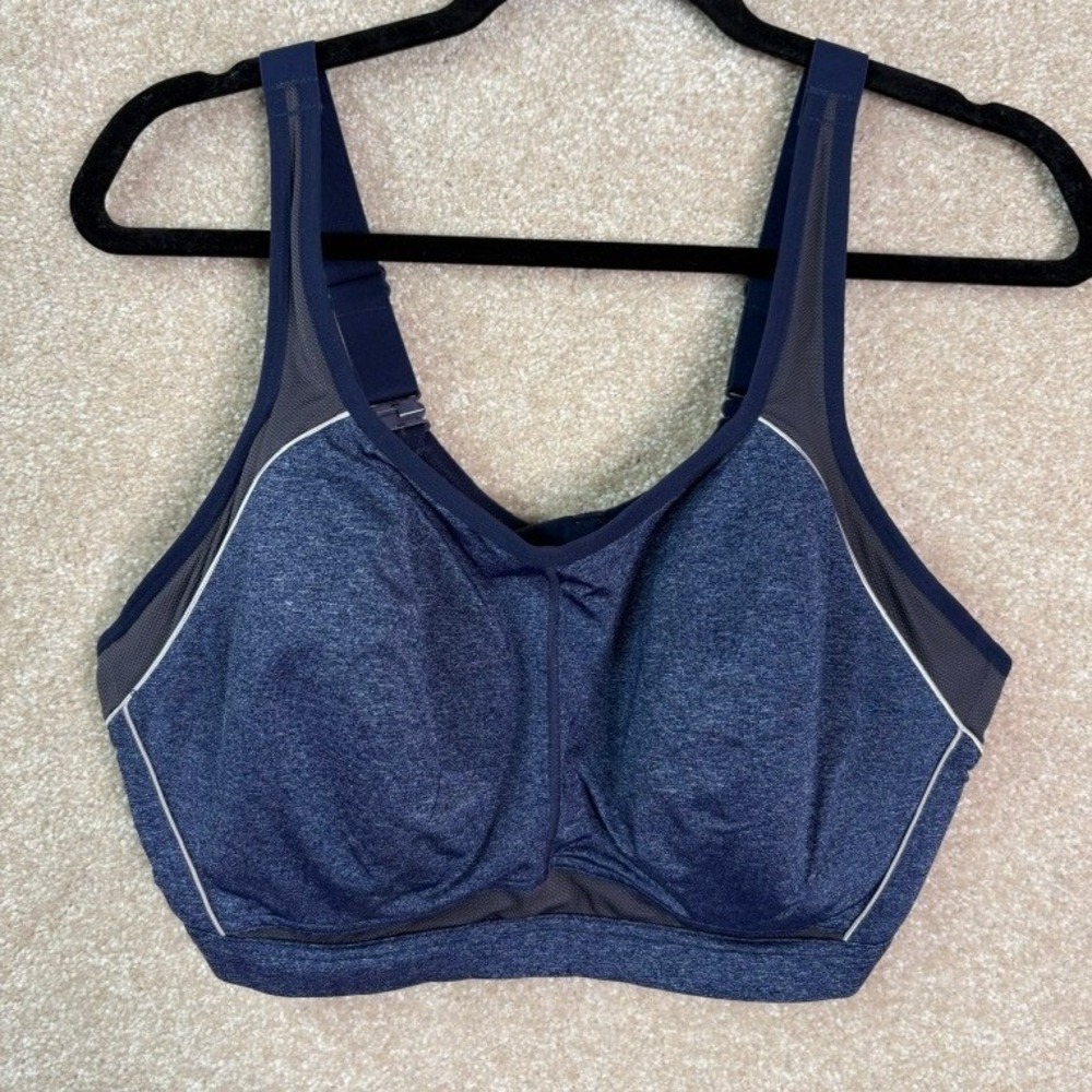 AMBRIELLE Cross Trainer Bra Women's 40DDD Blue High Impact Activewear